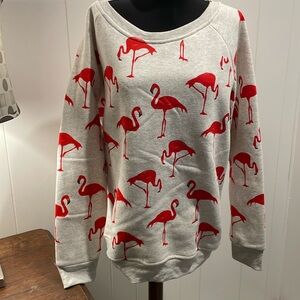 NWT FLAMING sweatshirt in a flaming orange on off white XXL